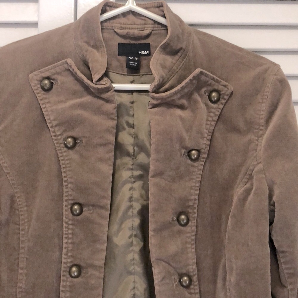 H&M corduroy military style jacket